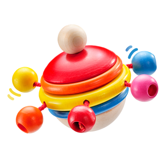 Spielmaterial vom Artikel 61068, Rotondo, Kreiselnder Greifling aus Holz, 7,5 cm