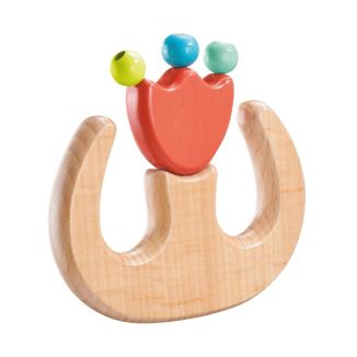Spielmaterial vom Artikel 61074, Tulips Garten: Greifling Tulpe mit bewegkichen Perlen aus Holz, 9,5 cm