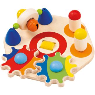 Spielmaterial vom Artikel 62036, Minitivity, Motorikspielzeug mit Glöckchen aus Holz mit Klettverschluss, 14 cm Spielmaterial vom Artikel 62036, Minitivity, Motorikspielzeug mit Glöckchen aus Holz mit Klettverschluss, 14 cm
