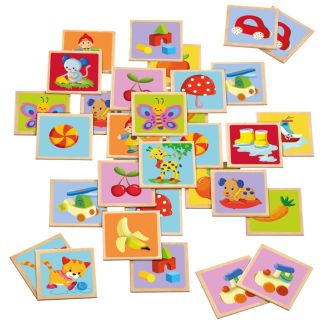 Memo Kunterbunt, Bild-Paare finden, Legespiel aus Holz, 36 Teile