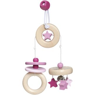bellybutton: Sternchen Spaß, Minitrapez, Mobile mit Glöckchen aus Holz, Rosa, 15,5 cm bellybutton: Sternchen Spaß, Minitrapez, Mobile mit Glöckchen aus Holz, Rosa, 15,5 cm