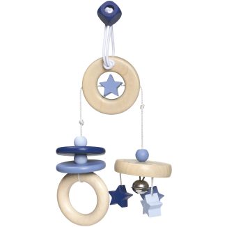bellybutton: Sternchen Spaß, Minitrapez, Mobile mit Glöckchen aus Holz, Blau, 15,5 cm bellybutton: Sternchen Spaß, Minitrapez, Mobile mit Glöckchen aus Holz, Blau, 15,5 cm