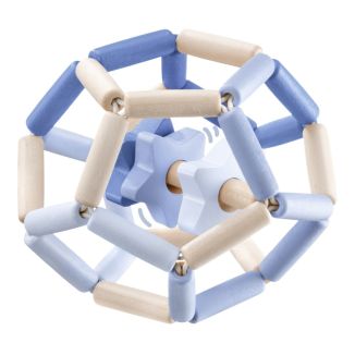Spielmaterial vom Artikel 64022, bellybutton: Sternentanz blau, elastischer Greiflingsball aus Holz mit Klappersterne, 11,5 cm Spielmaterial vom Artikel 64022, bellybutton: Sternentanz blau, elastischer Greiflingsball aus Holz mit Klappersterne, 11,5 cm