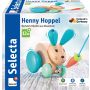Vorderseite der Verpackung vom Artikel 62100, Henny Hoppel, Nachziehspielzeug aus Holz, 13 cm