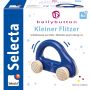 Verpackungsvorderseite aus einem anderen Blickwinkel vom Artikel 64008, bellybutton: Kleiner Flitzer, Greifling aus Holz, Blau, 10cm