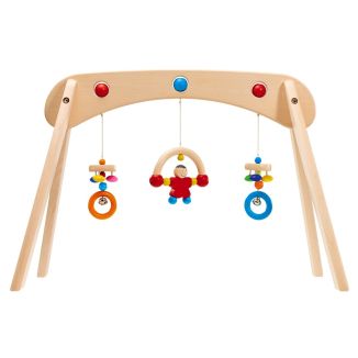 Weiteres Spielmaterial vom Artikel 61063, Musina, Spieltrapez, Spielbogen mit Glöckchen aus Holz, 60cm