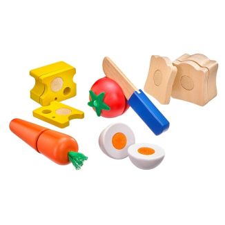 Picknick, Klett und Schneidespielzeug aus Holz, 13 Teile
