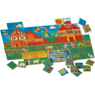 Spielmaterial vom Artikel 63021, Varialand, robustes Legespiel  aus Holz, 80 Teile