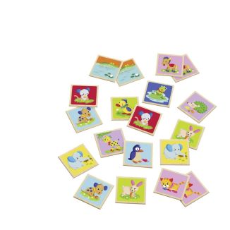 Spielmaterial vom Artikel 63023, Memo Tiere, Bild-Paare finden, Legespiel aus Holz, 24 Teile