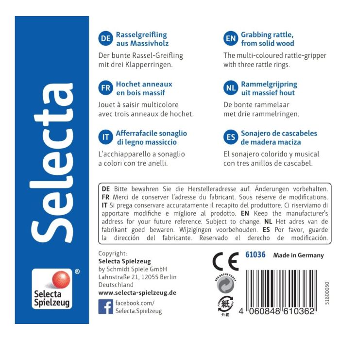 Rückseite der Verpackung vom Artikel 61036, Girondo, Greifling aus Holz, 10 cm