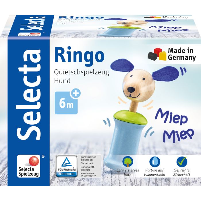 Vorderseite der Verpackung vom Artikel 61056, Ringo - Greifling mit Quietsche