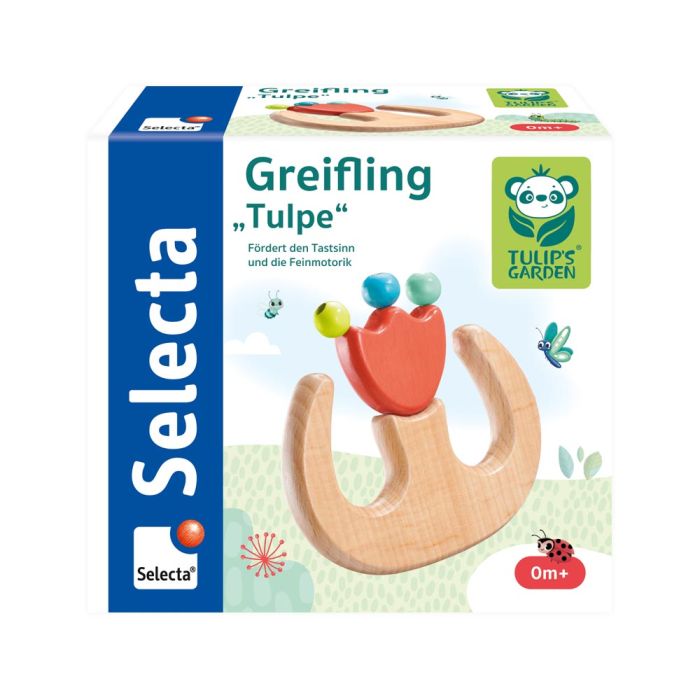 TULIP'S GARDEN by SELECTA® Babywelt: Greifling Tulpe aus Holz, 9,5 cm