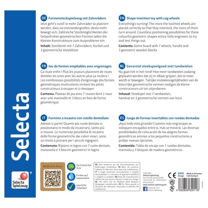 Rückseite der Verpackung vom Artikel 62011, Kurbelspaß