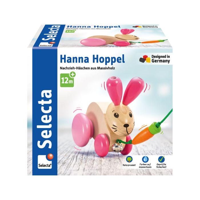 Hanna Hoppel, Nachziehspielzeug aus Holz, 13 cm