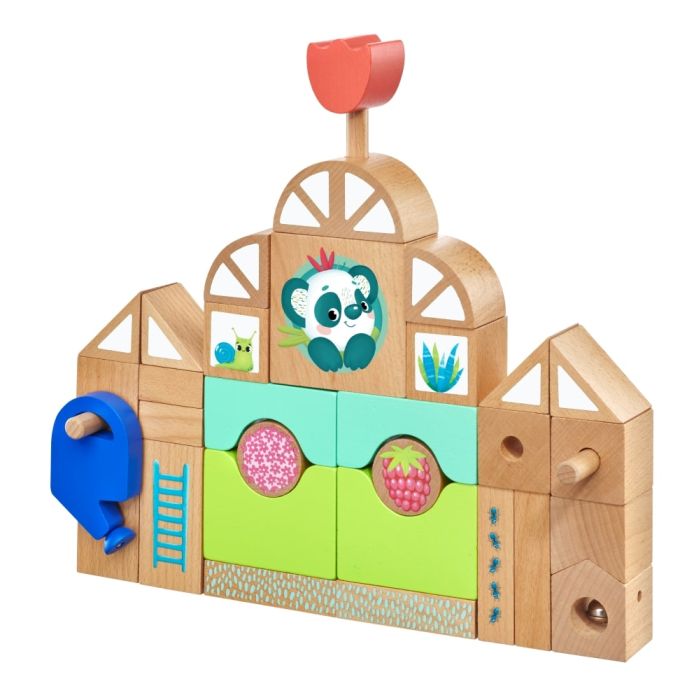TULIP'S GARDEN by SELECTA® Kleinkindwelt: Holzbausteine Gewächshäuser, 34 Teile