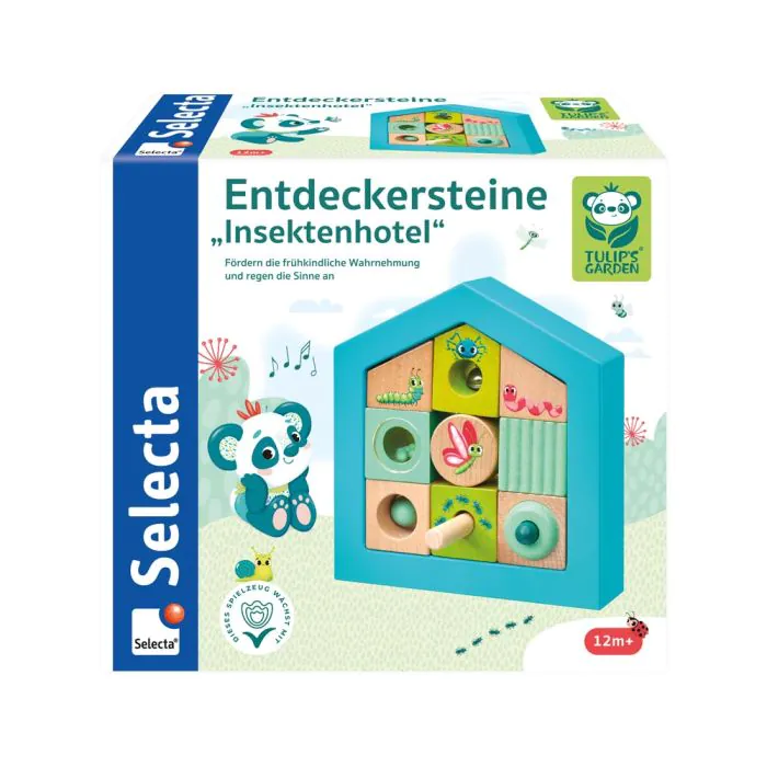 TULIP'S GARDEN by SELECTA® Kleinkindwelt: Entdeckersteine Insektenhotel, 11 Teile