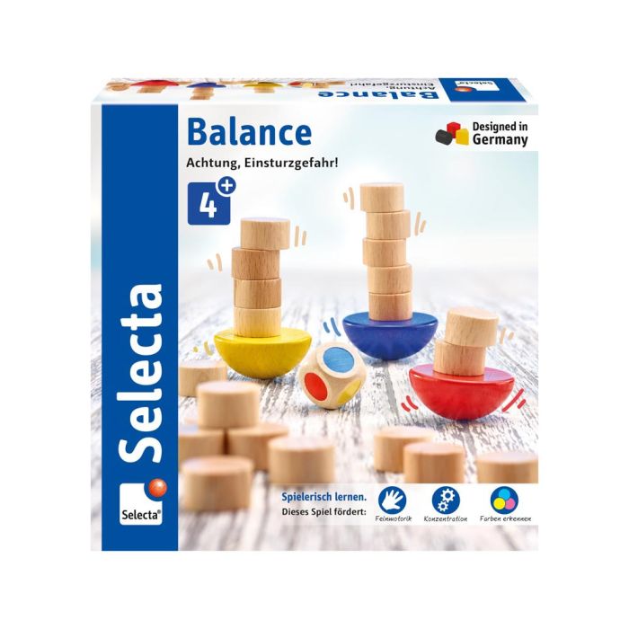 Balance, Würfel- und Stapelspiel aus Holz