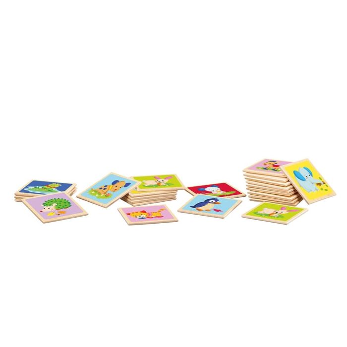 Memo Tiere, Legespiel aus Holz, 24 Teile