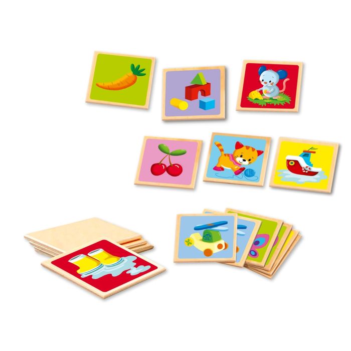 Weiteres Spielmaterial vom Artikel 63025, Memo Kunterbunt aus Holz, 36 Teile