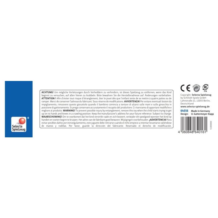 Rückseite der Verpackung vom Artikel 64016, bellybutton: Sternchen, Wagenkette aus Holz, 63 cm