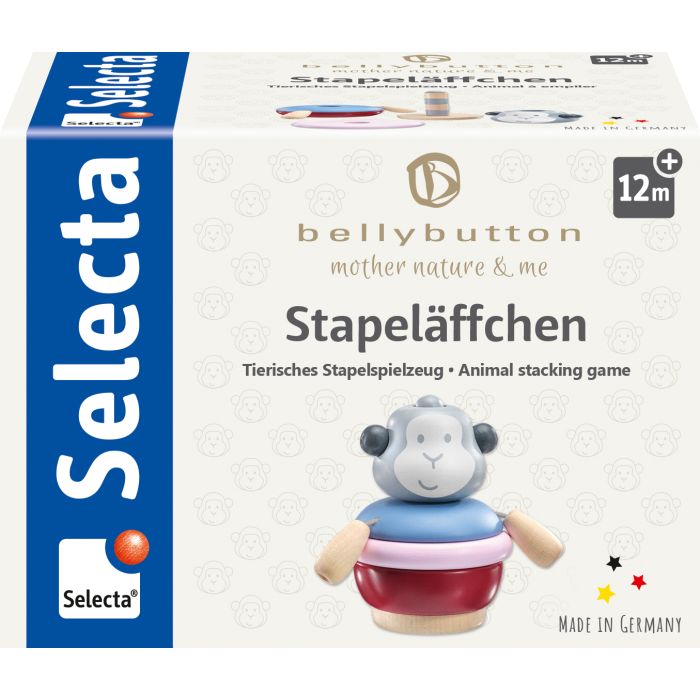 Vorderseite der Verpackung vom Artikel 64026, bellybutton: Stapeläffchen, 9 cm
