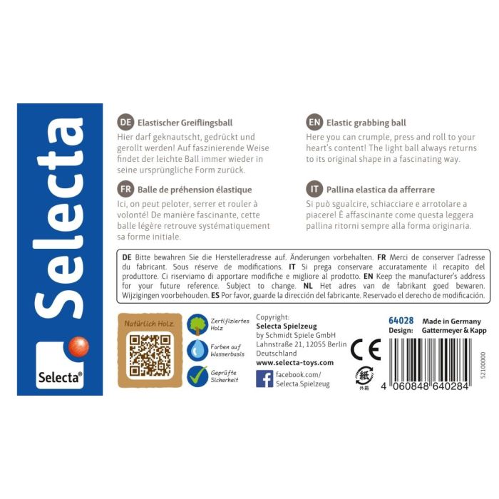 Rückseite der Verpackung vom Artikel 64028, bellybutton: Wolkentanz, Greiflingsball, 11,5 cm