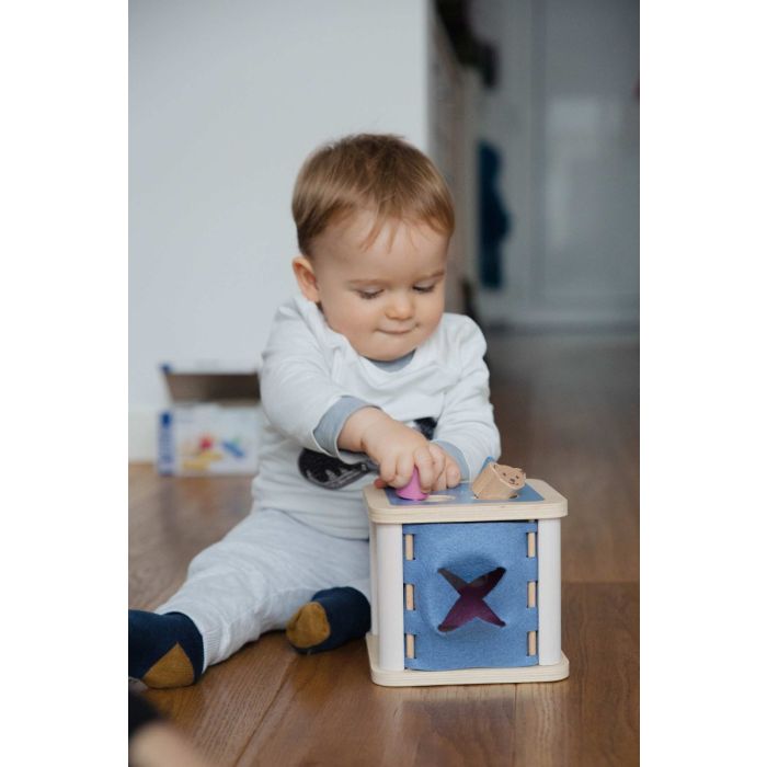 Steiff: Sortierbox mit 4 Holzklötzchen, 16 cm