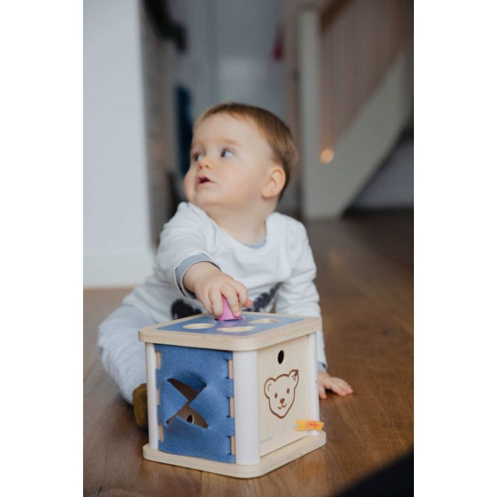 Steiff: Sortierbox mit 4 Holzklötzchen, 16 cm