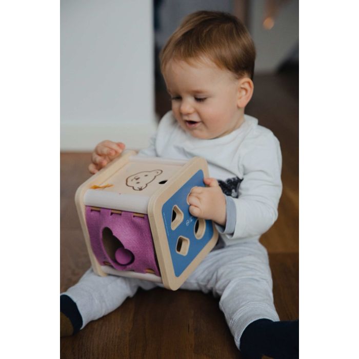 Steiff: Sortierbox mit 4 Holzklötzchen, 16 cm