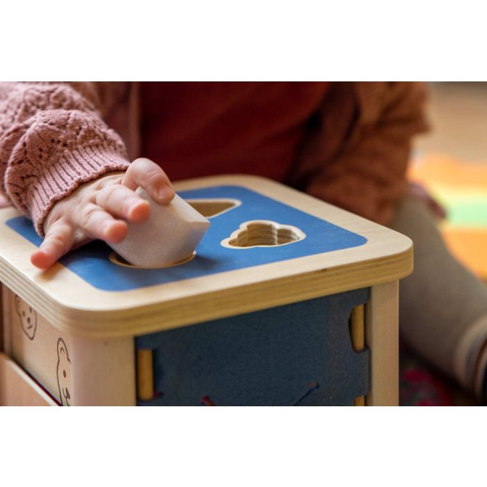 Steiff: Sortierbox mit 4 Holzklötzchen, 16 cm