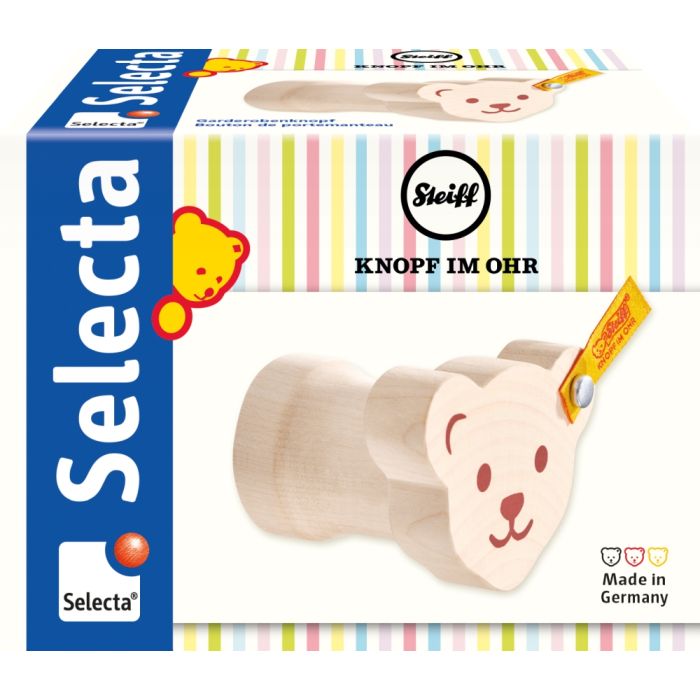 Vorderseite der Verpackung vom Artikel 64311, Steiff: Garderobenknopf, 6,5 cm