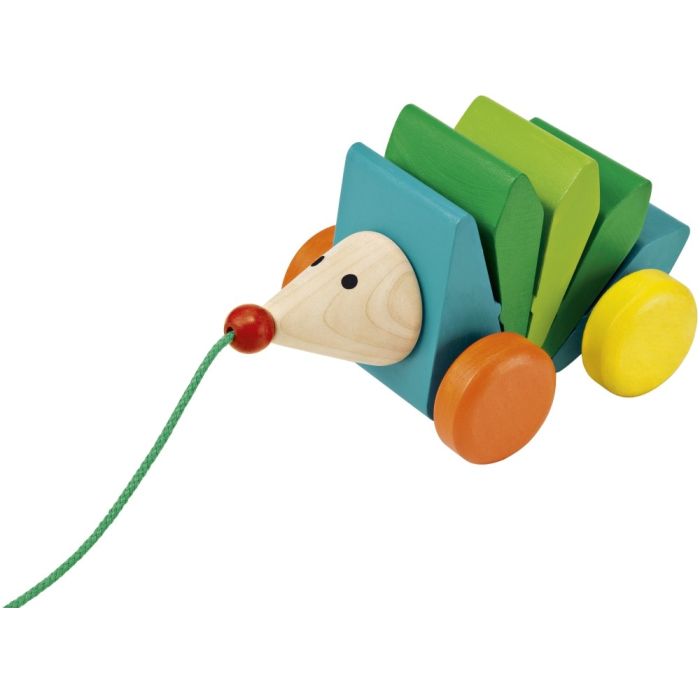 Weiteres Spielmaterial vom Artikel 62022, Kasper Klip-Klap, Nachzieh-Igel, Schiebe-und Nachziehspielzeug aus Holz, 16 cm